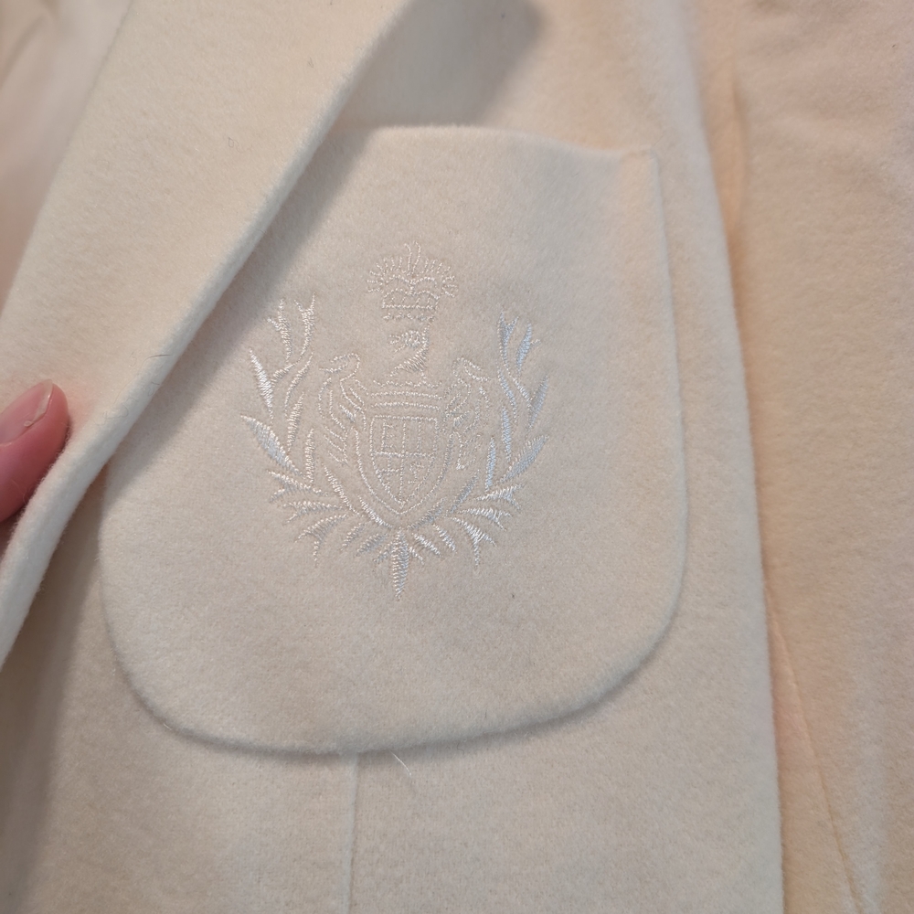 HARRIS/WALLACE Women's Merino Wool/ Lambswool Cream Blazer Size 6 - Picture 9 of 11